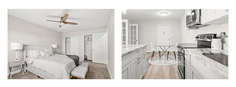 interior rooms with bright lighting