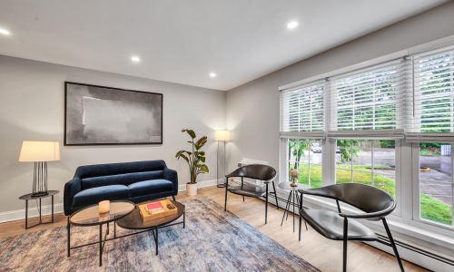 living area with easy access to other rooms