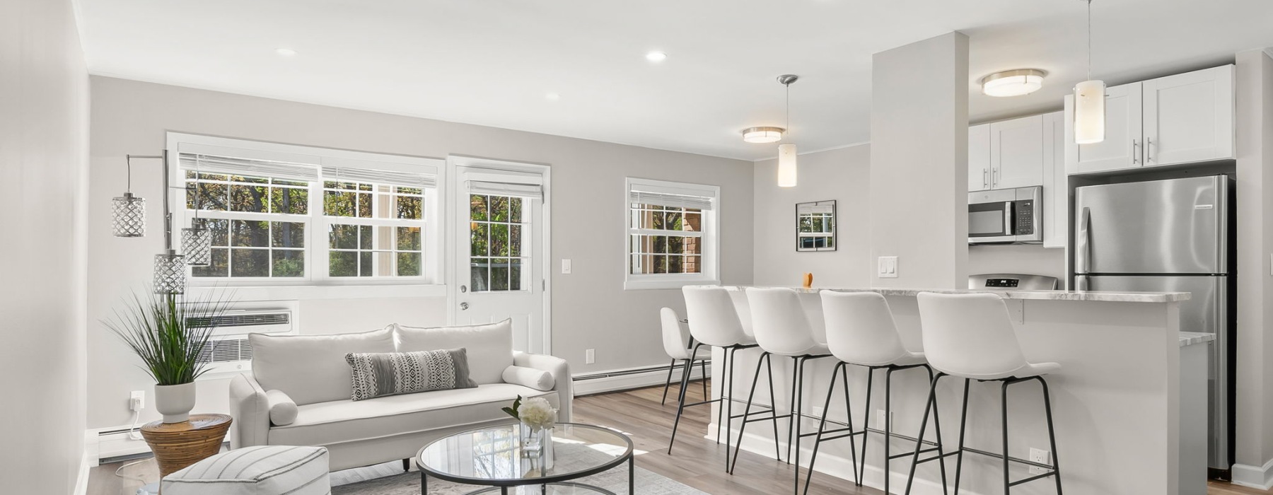 A living room at Plymouth Gardens